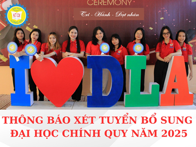 Trường DLA: Thông báo xét tuyển bổ sung đại học chính quy năm 2025